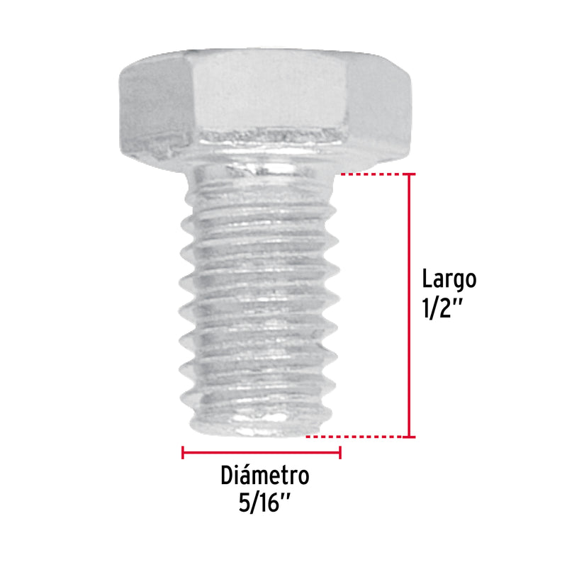 Tornillo Cabeza Hexagonal 5/16" (8 mm) X  1/2" Fiero