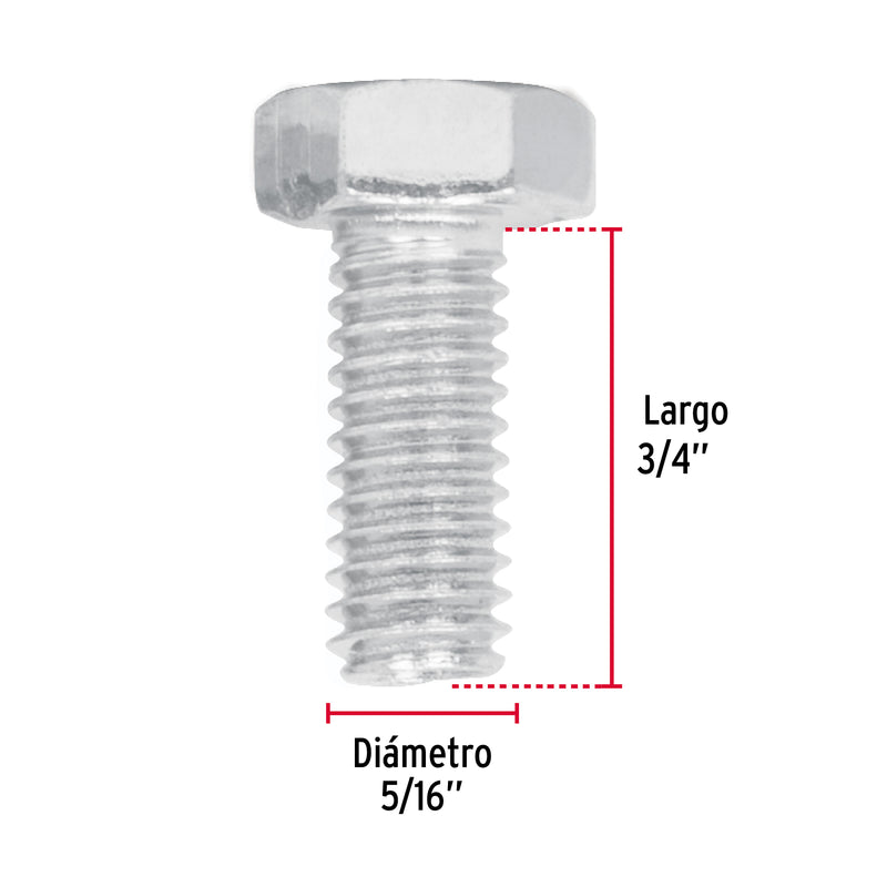 Tornillo Cabeza Hexagonal 5/16" (8 mm) X  3/4" Fiero