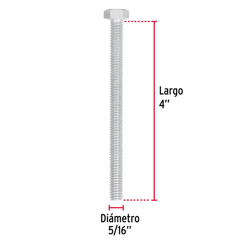 Tornillo Cabeza Hexagonal 5/16" (8 mm) X 4" Fiero