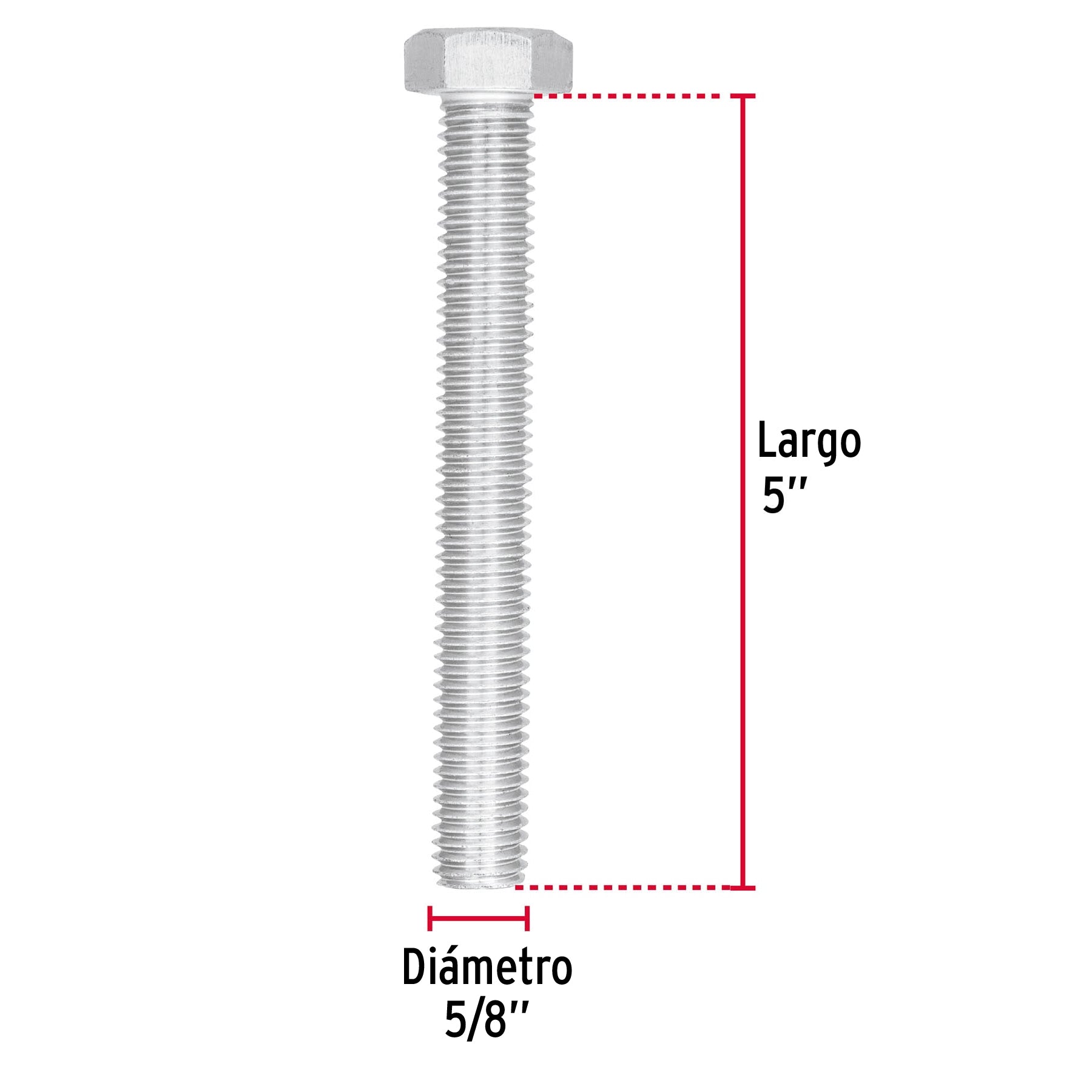 Tornillo Cabeza Hexagonal 5/8" X 5" Fiero 1 Pieza