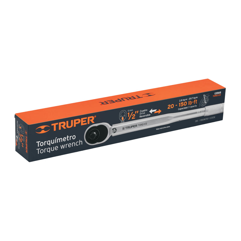 Torquimetro de Trueno 2 Lecturas 20-150 Ib-ft Cuadro 1/2" Truper