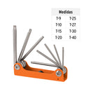 Juego de 8 Llaves Hexagonales Torx Tipo Navaja Truper