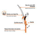 Cortador de Ramas Altas Mango Telescopico 2.4 mts Truper