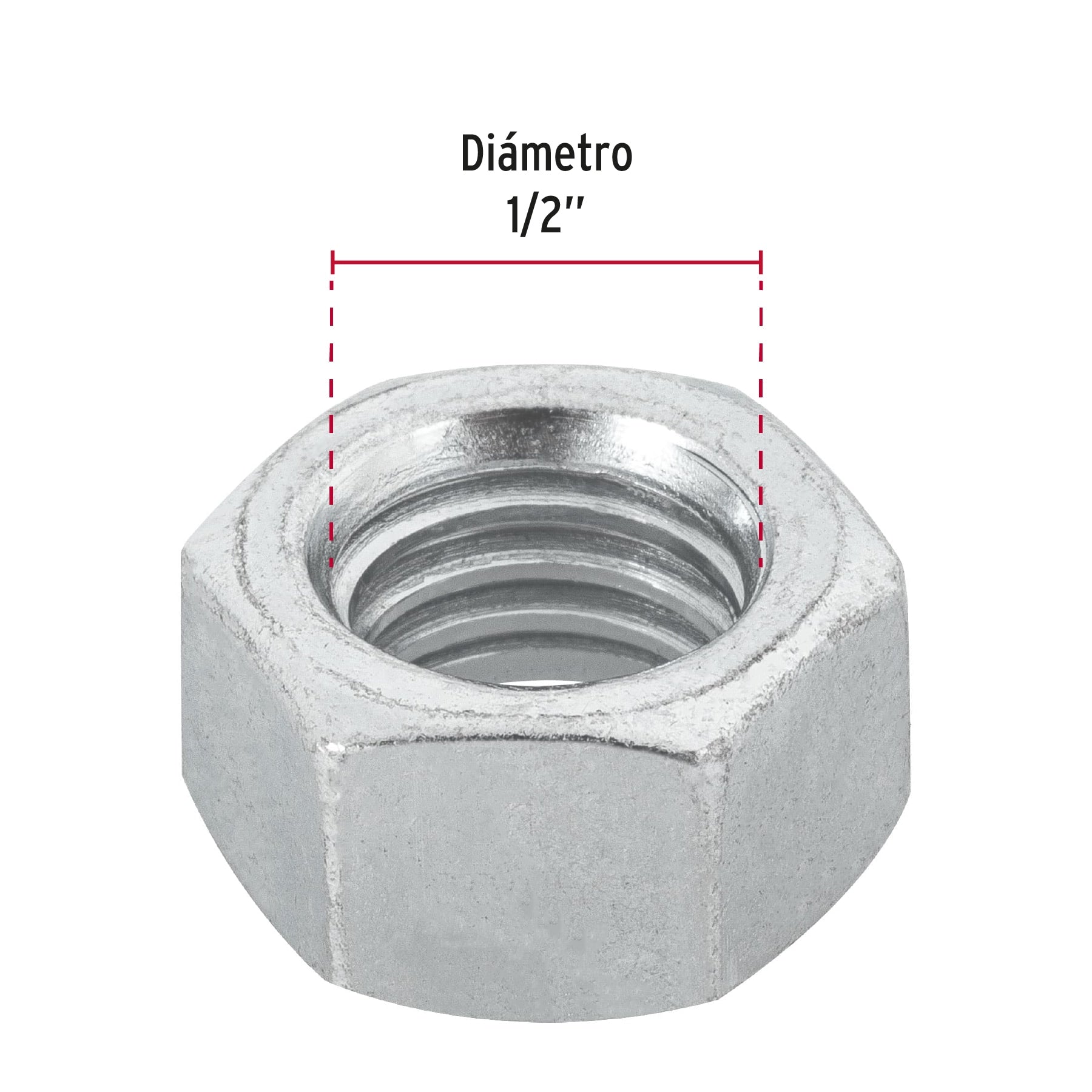 Tuerca Hexagonal 1/2" (13 mm) Fiero Bolsa 50 Piezas