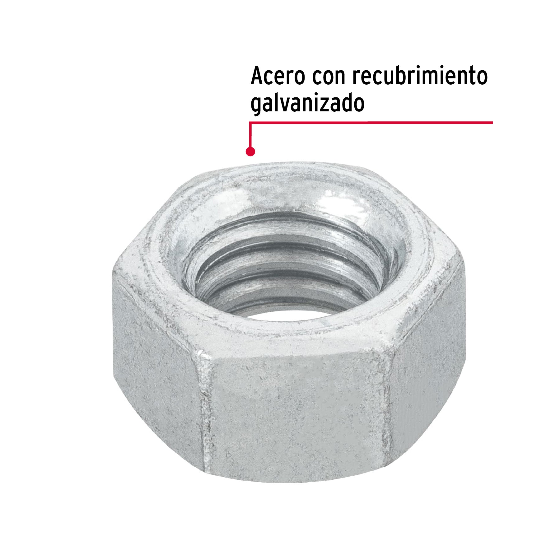 Tuerca Hexagonal 3/8" (10 mm) Fiero Blister 12 Piezas