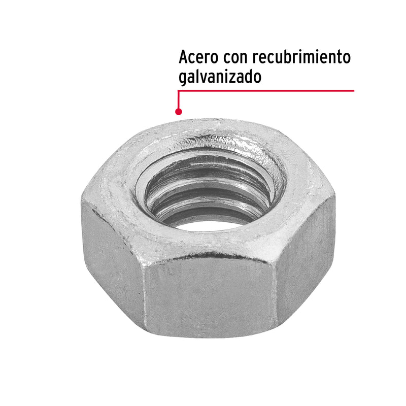 Tuerca Hexagonal 5/16" (8 mm) Fiero Blister 20 Piezas