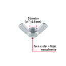 Tuerca Mariposa 1/4" Fiero Bolsa 100 Piezas