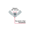 Tuerca Mariposa 3/8" Fiero Bolsa 50 Piezas