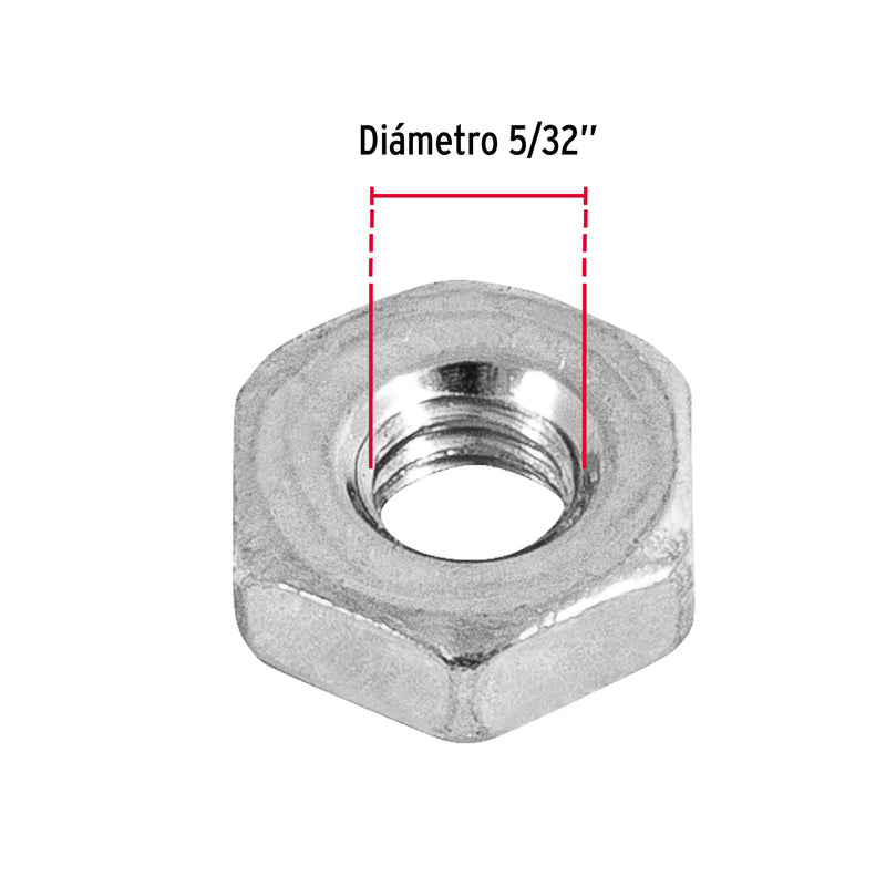 Tuerca Hexagonal 5/32" (4 mm) Fiero Bolsa 700 Piezas