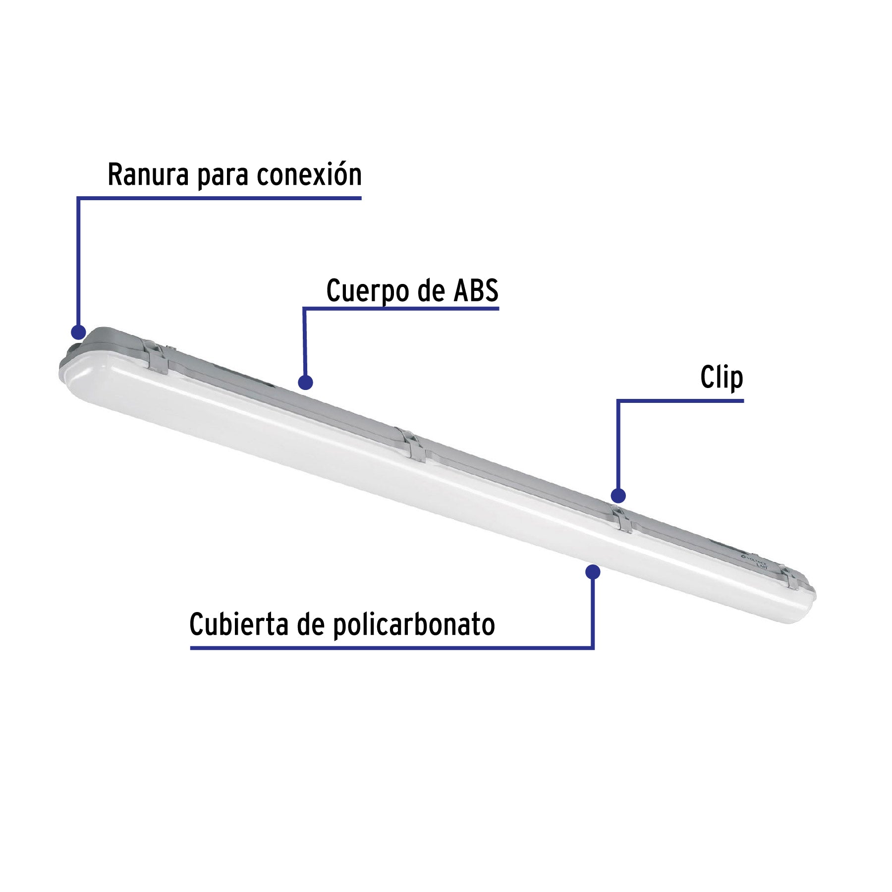 Luminario Lineal LED 36 W de Sobreponer a Prueba de Vapor Volteck