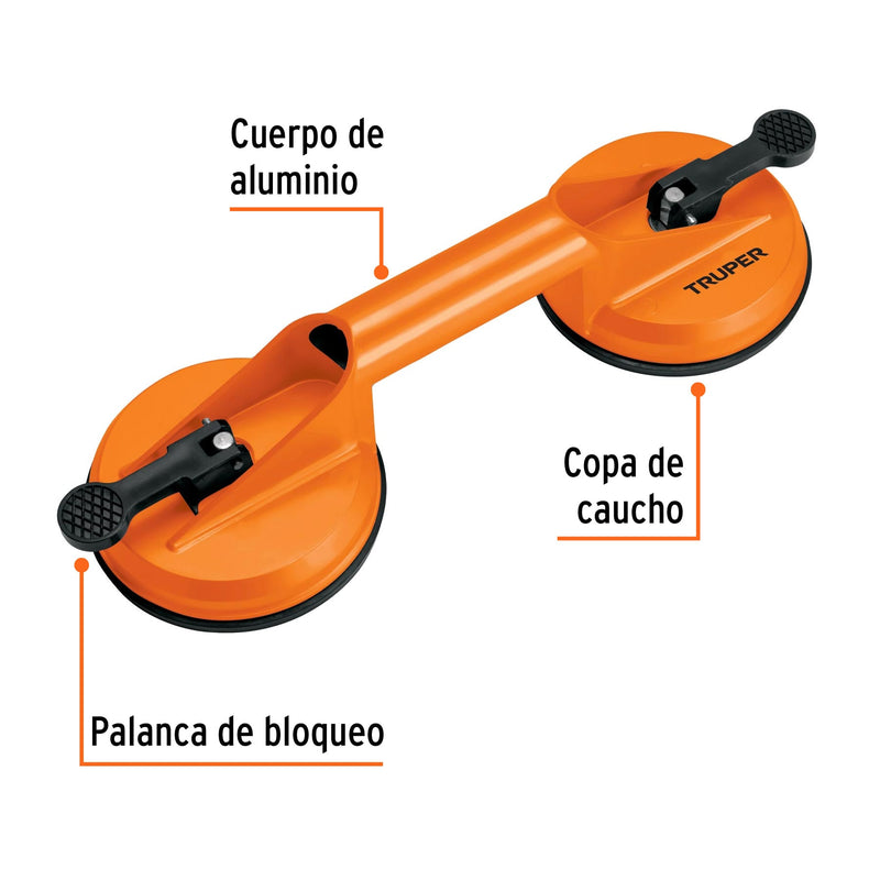Ventosas de Aluminio para Vidrio Truper 2 Copas de Succion