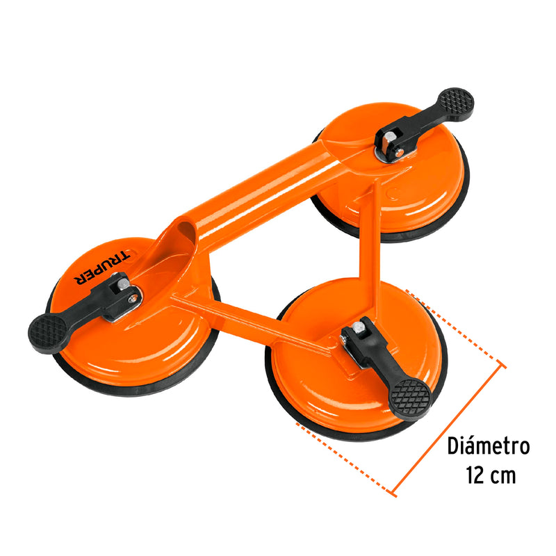 Ventosas de Aluminio para Vidrio Truper 3 Copas de Succion
