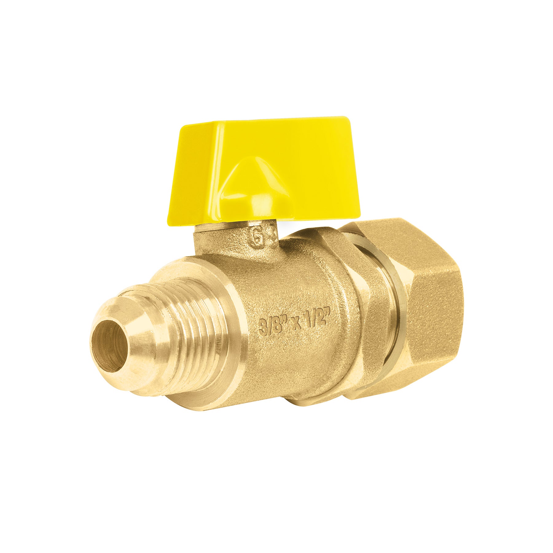 Valvula de Paso para Gas Tipo Barrilito 3/8" Flare X 1/2" NPT Foset