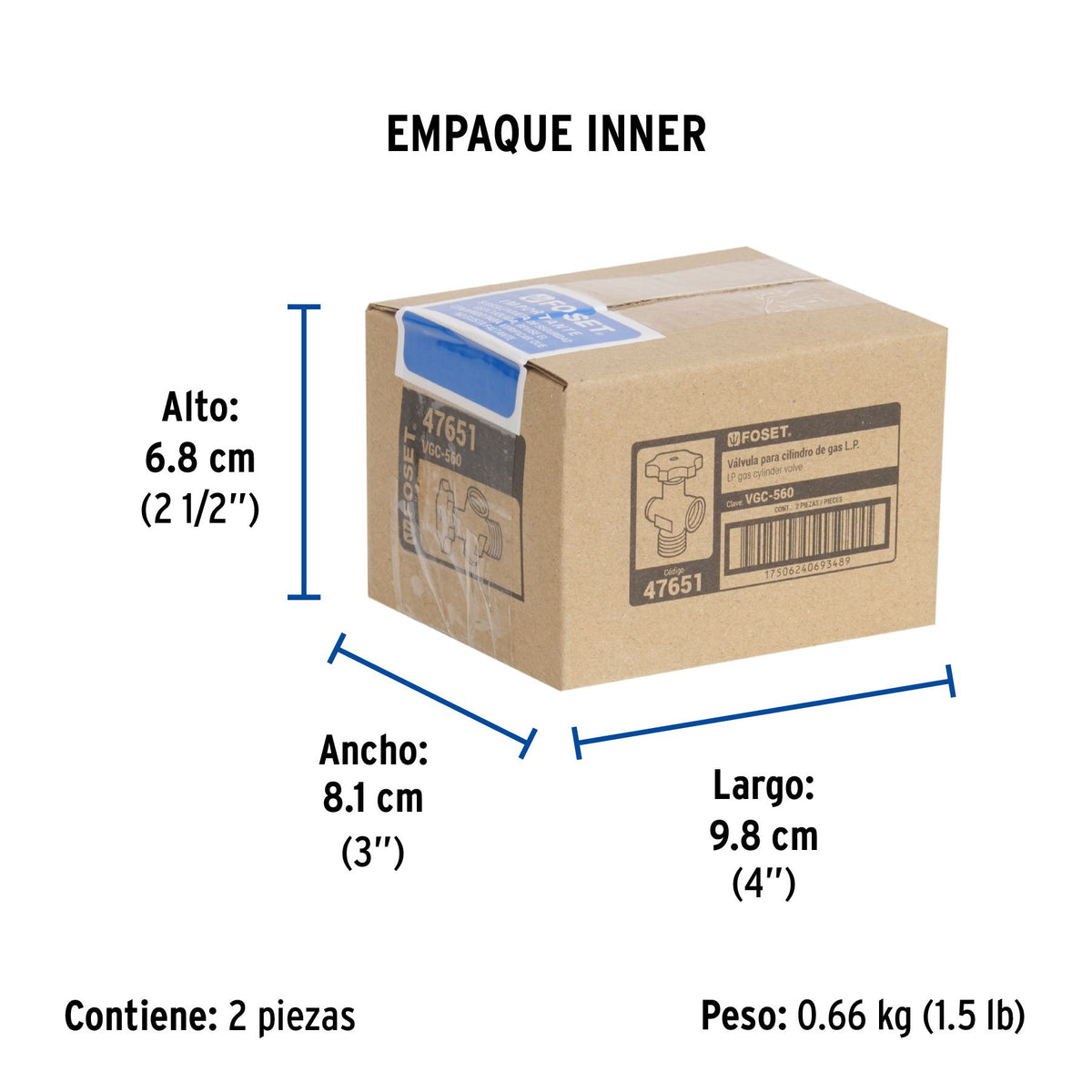 Valvula para Cilindro de Gas FOSET