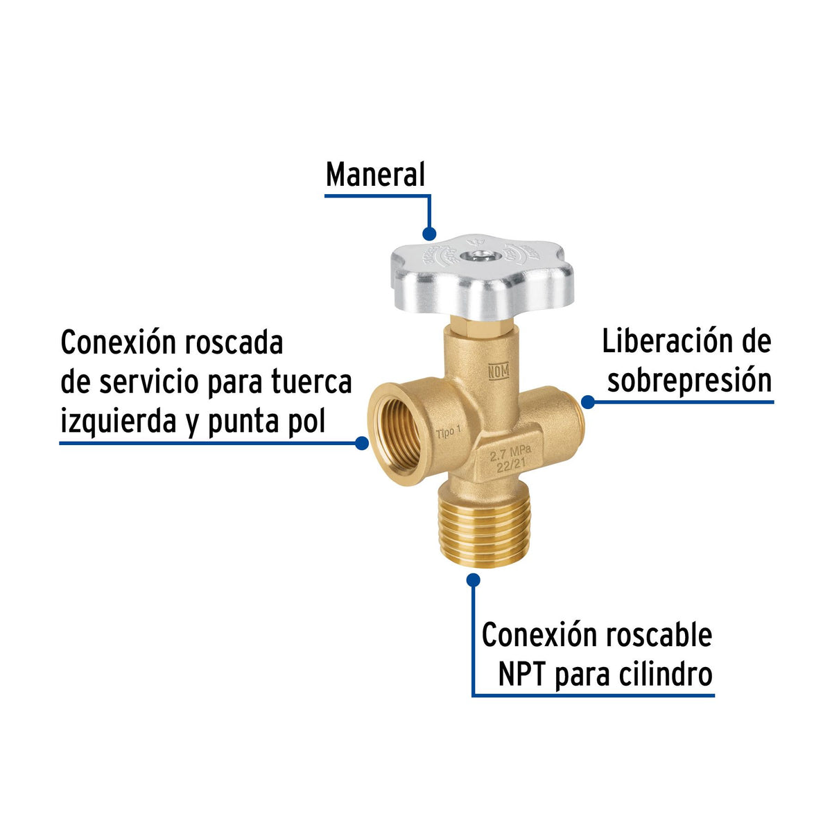 Valvula para Cilindro de Gas FOSET