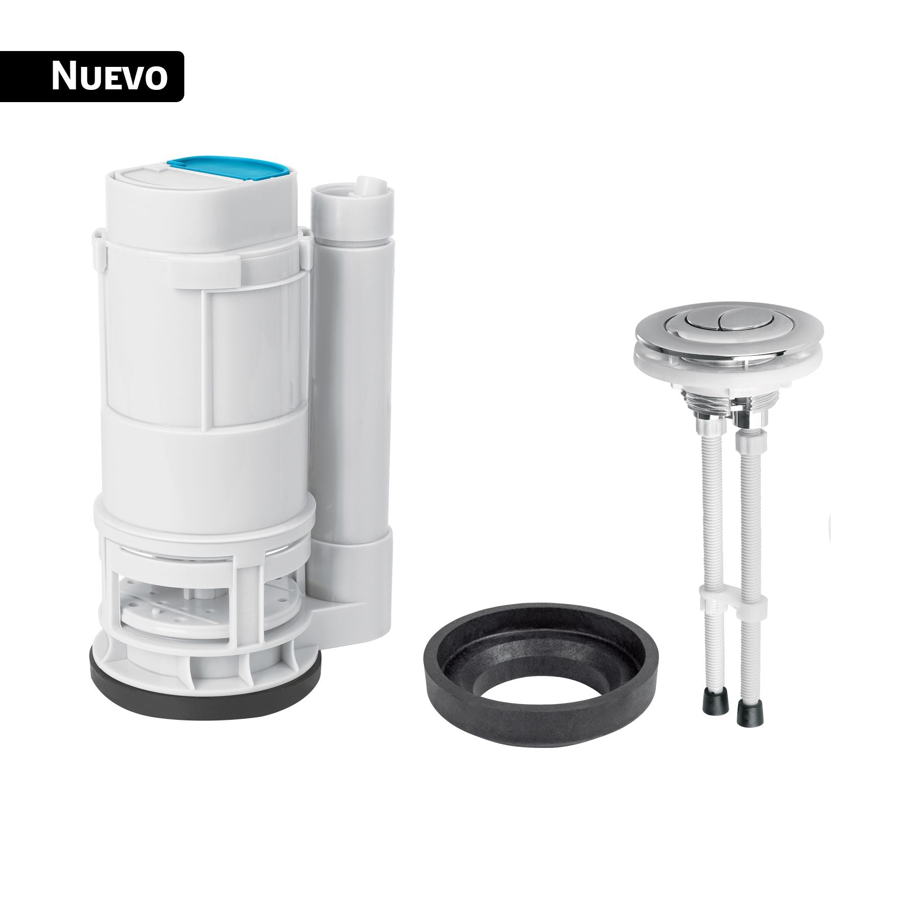 Valvula Descarga Dual Sanitario de 2 Piezas de 3" con Boton Foset
