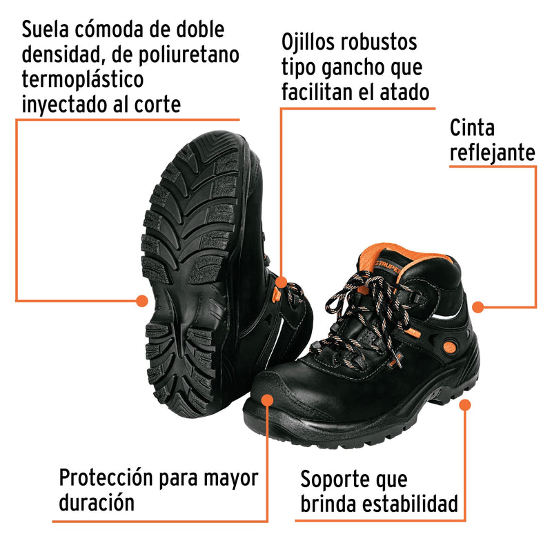 Bota de Seguridad Negra Dielectrica Antifatiga Truper No 28