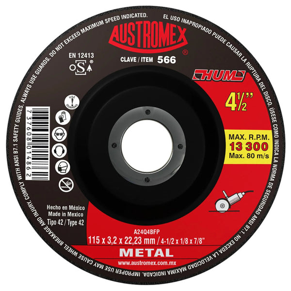 Disco Corte de Metal  4"1/2 Hum 566 Austromex