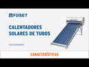 Calentador Solar de Agua de Baja Presion 15 Tubos 195 Litros Foset