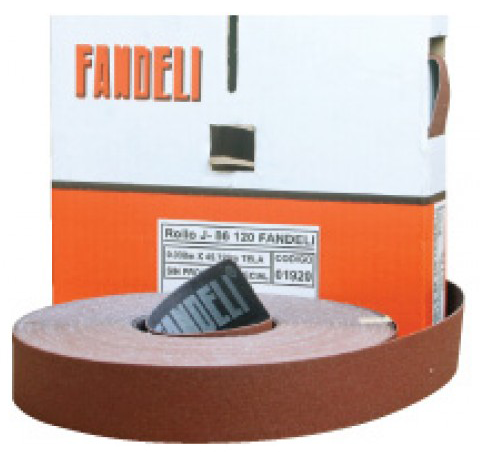 Lija para Plomero Grado 120 Ancho 1"1/2 J-86 Fandeli Rollo 45.72 Metros
