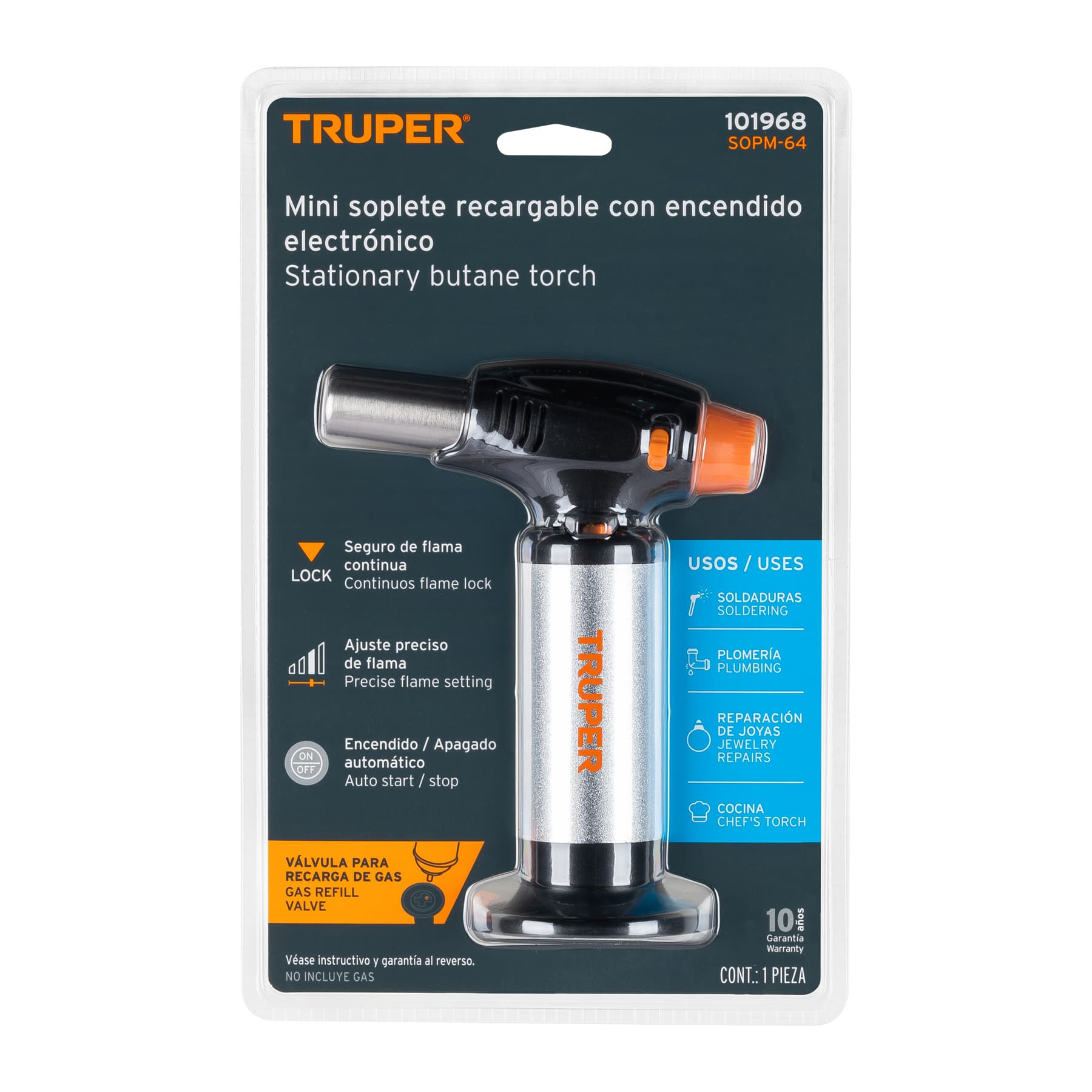 Mini Soplete Recargable de Gas Butano Truper