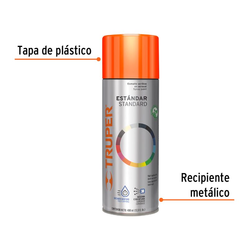 Pintura en Aerosol 400 ml Truper Naranja