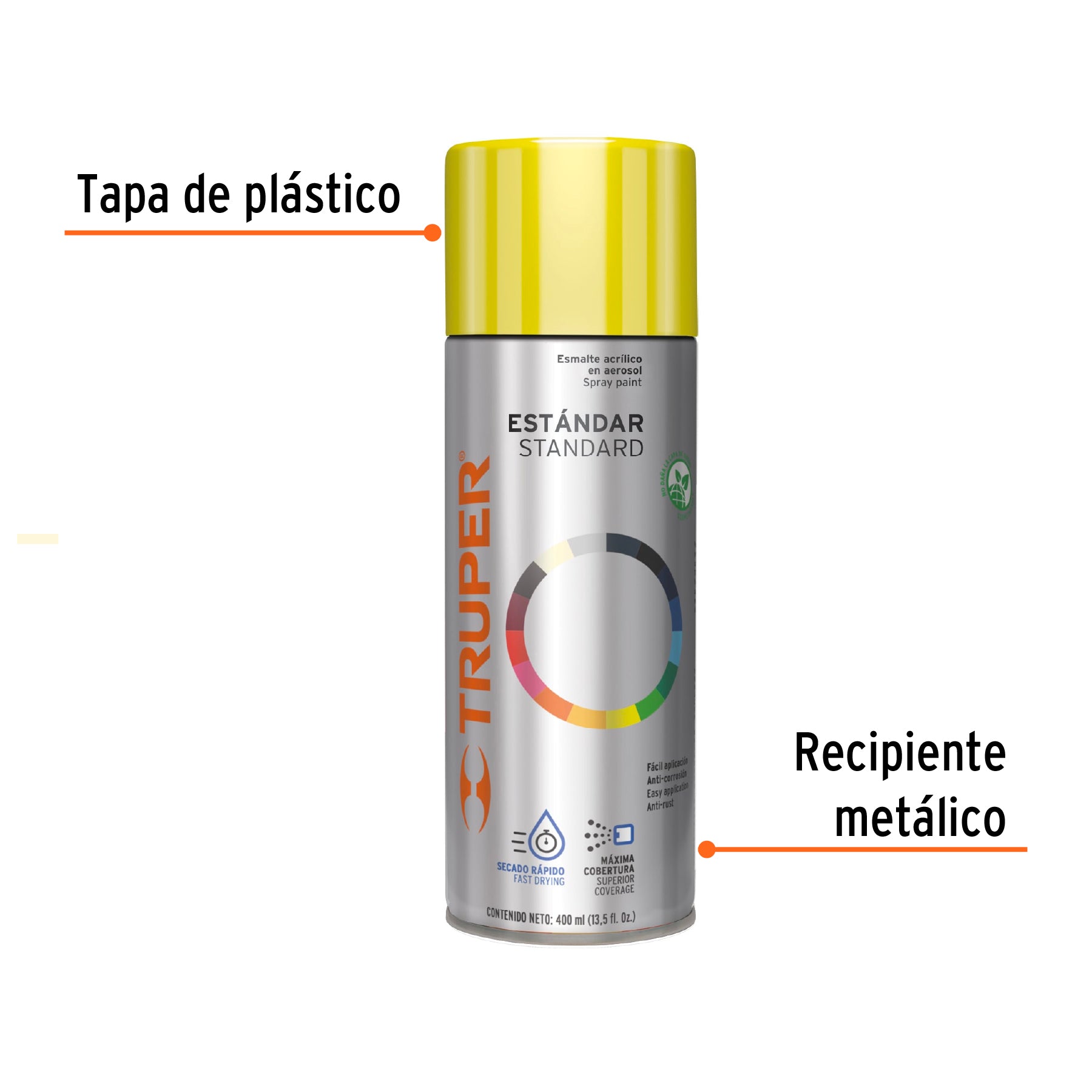 Pintura en Aerosol 400 ml Truper Amarillo Canario