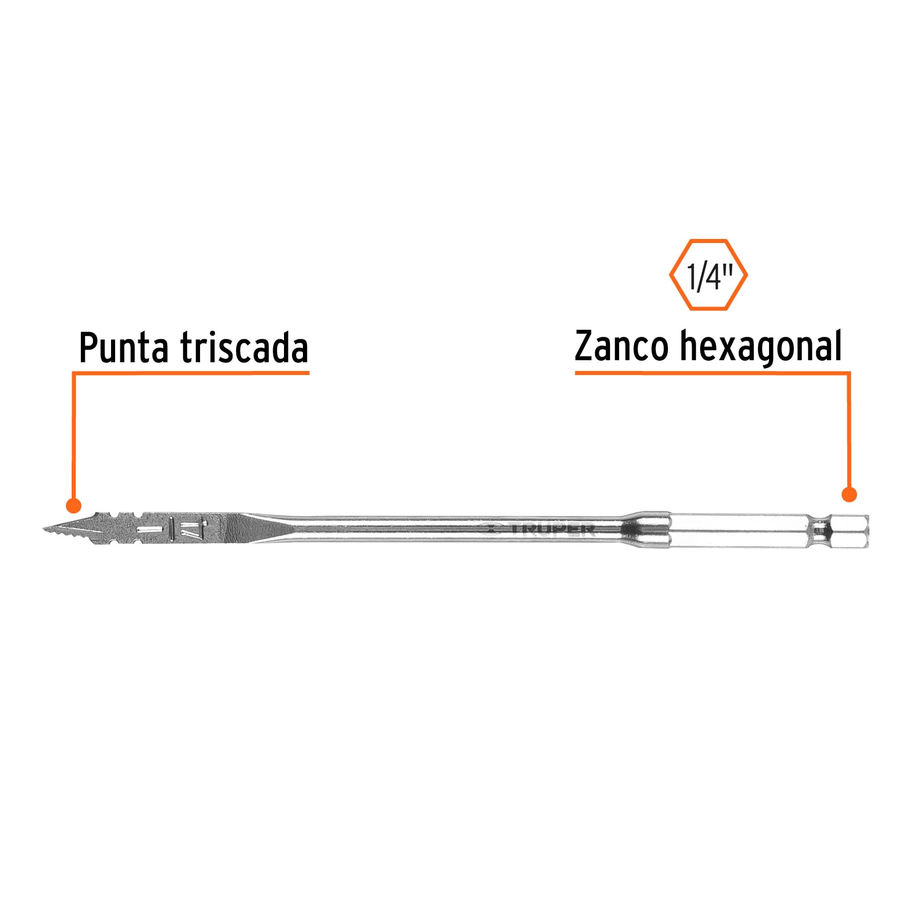 Broca para Madera Tipo Manita Truper 1/4"