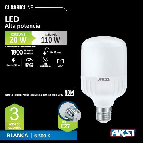 Foco LED Alta Potencia Luz Blanca Aksi 20 Watts