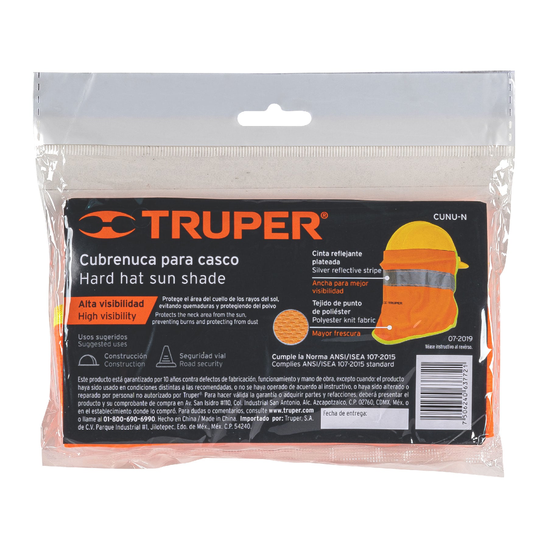 Cubrenuca para Casco con Reflejante Truper