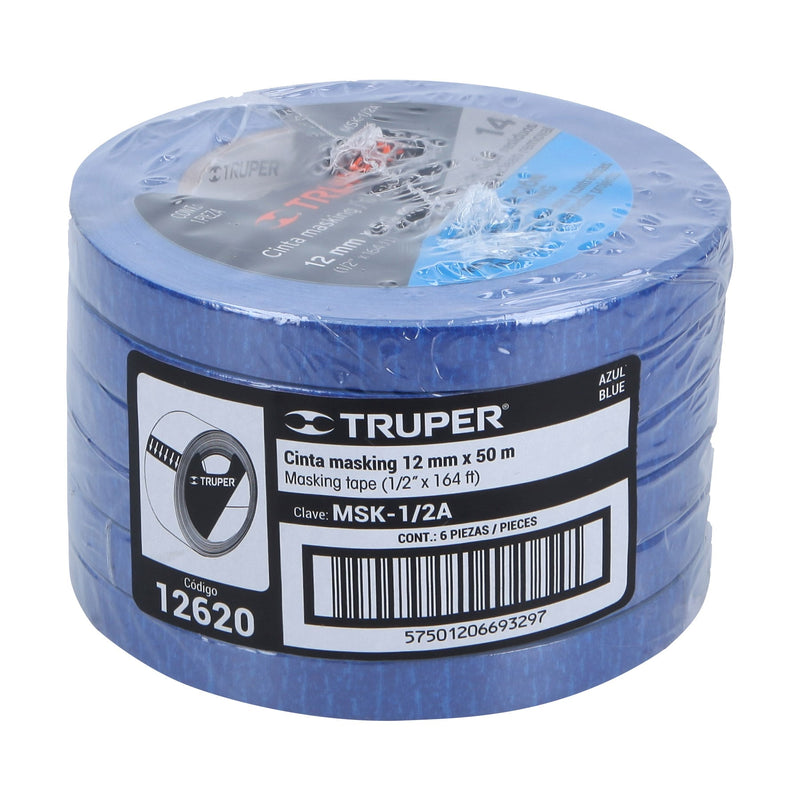 Masking Tape Color Azul Truper 12 mm X 50 mts