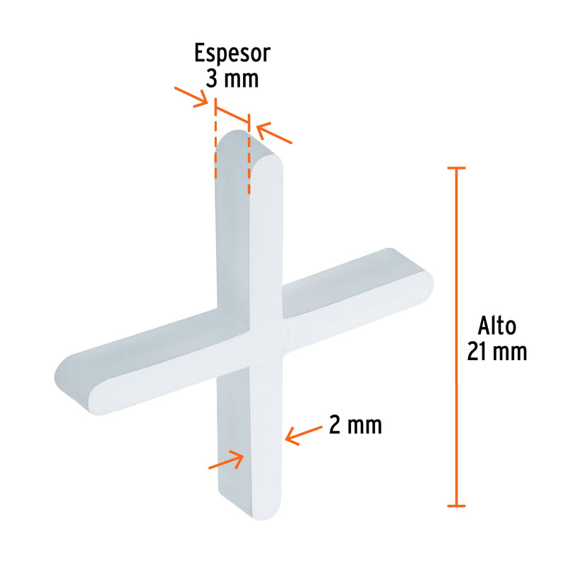 Separadores de Loseta Ancho 2 mm Truper