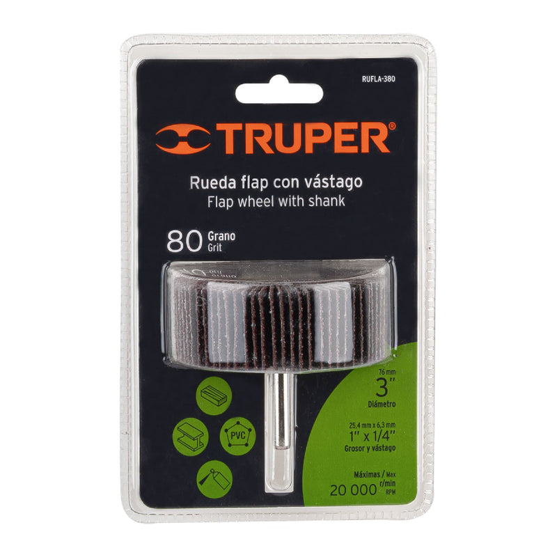 Rueda Flap 3" (75 mm) Grano 80 Truper