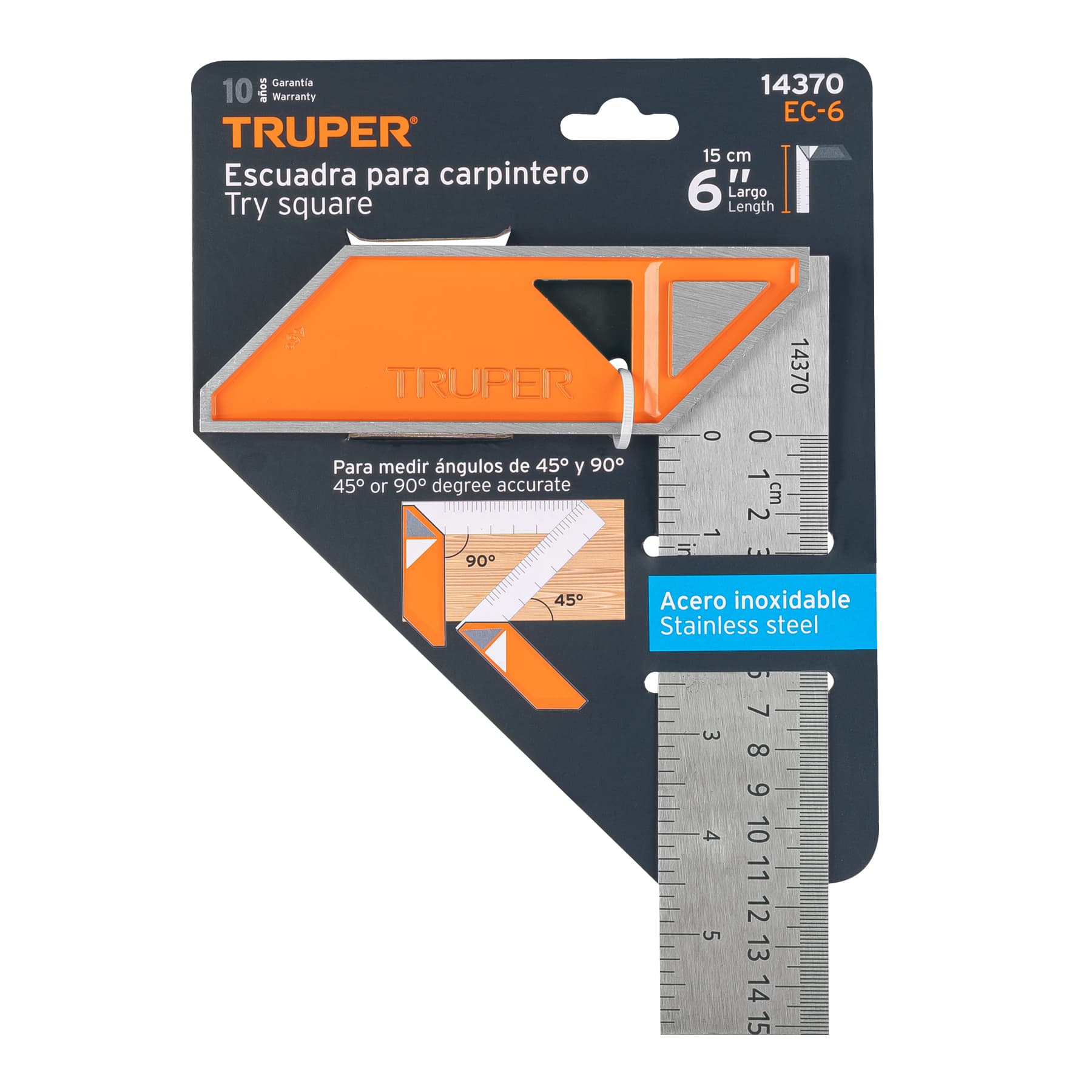 Escuadra para Carpintero Mango de Aluminio  6" Truper