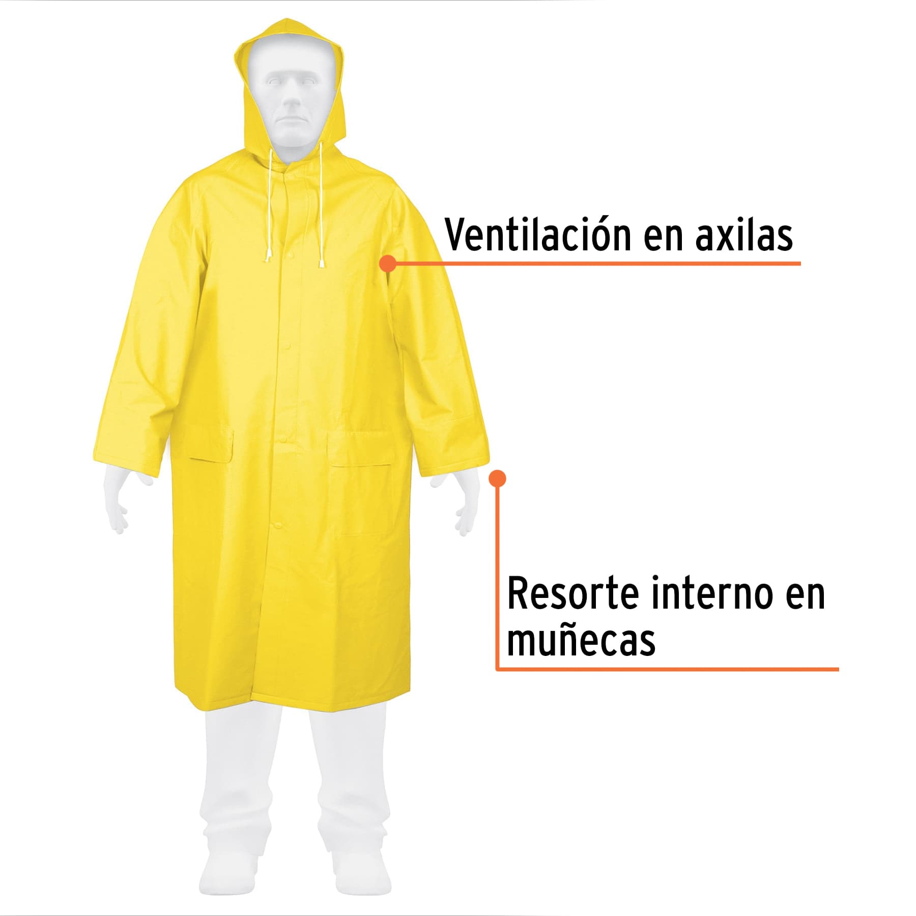 Gabardina Impermeable Doble Capa Truper Talla Extra Grande