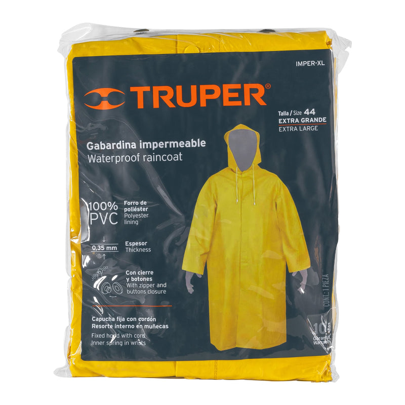 Gabardina Impermeable Doble Capa Truper Talla Extra Grande