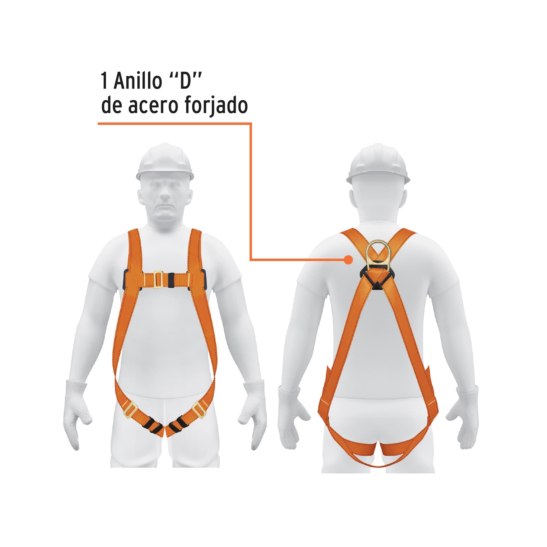 Arnes de Cuerpo Completo 1 Anillo Contra Caidas ANSI Truper