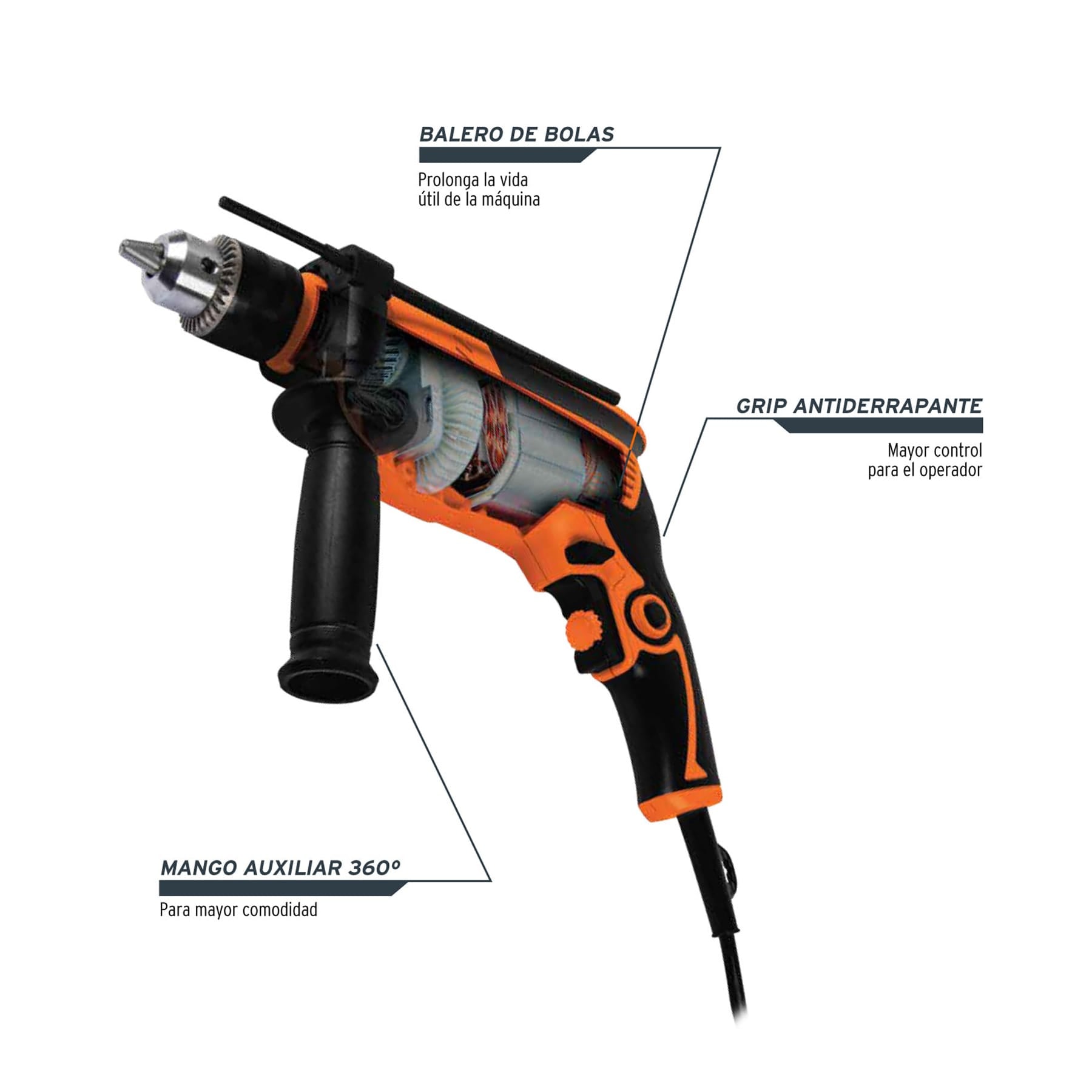 Rotomartillo  750 Watts Broquero de 1/2" Truper PRO