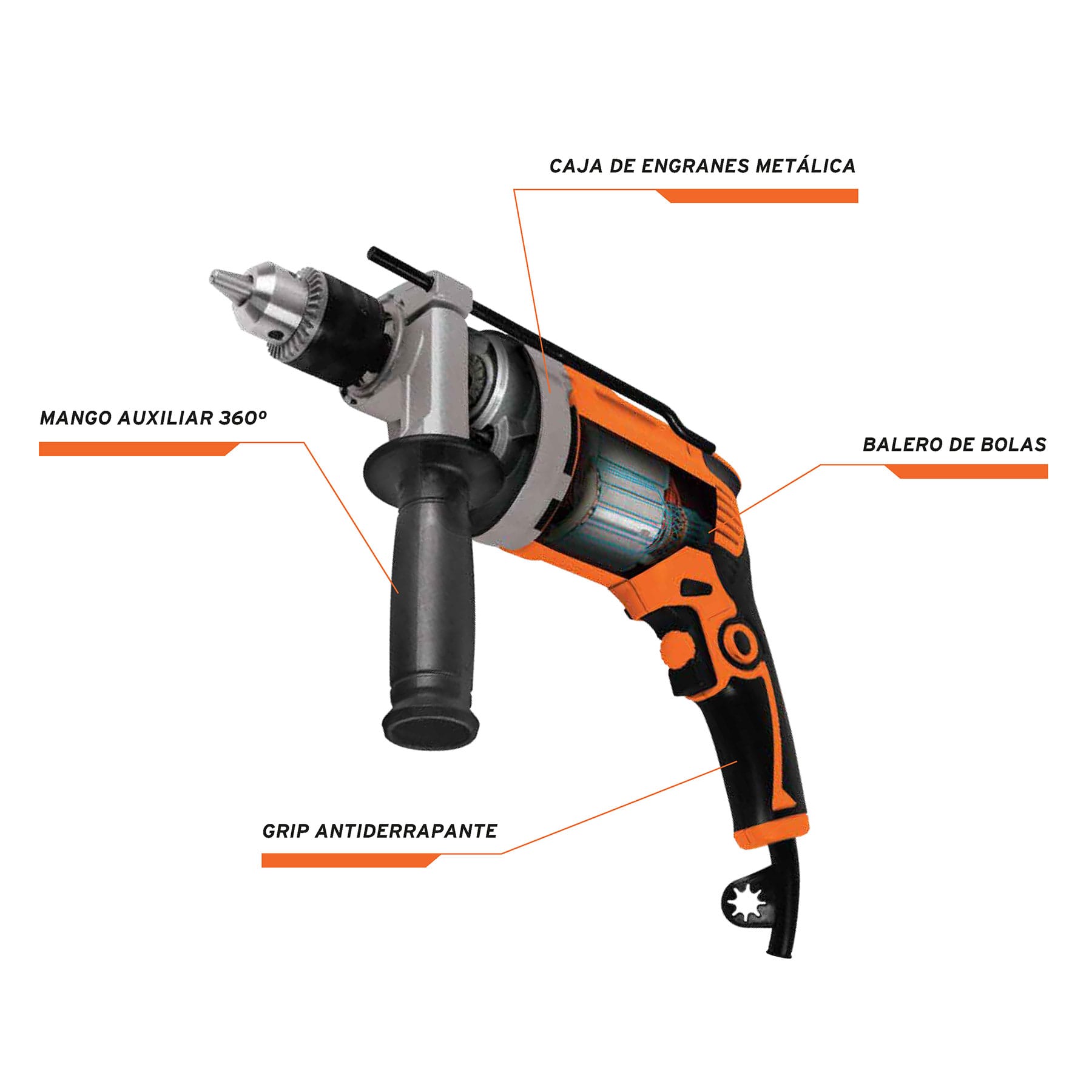 Rotomartillo  850 Watts Broquero de 1/2" Truper PRO