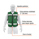 Chaleco Brigadista con Cintas Reflejantes Alta Visibilidad Truper Color Verde