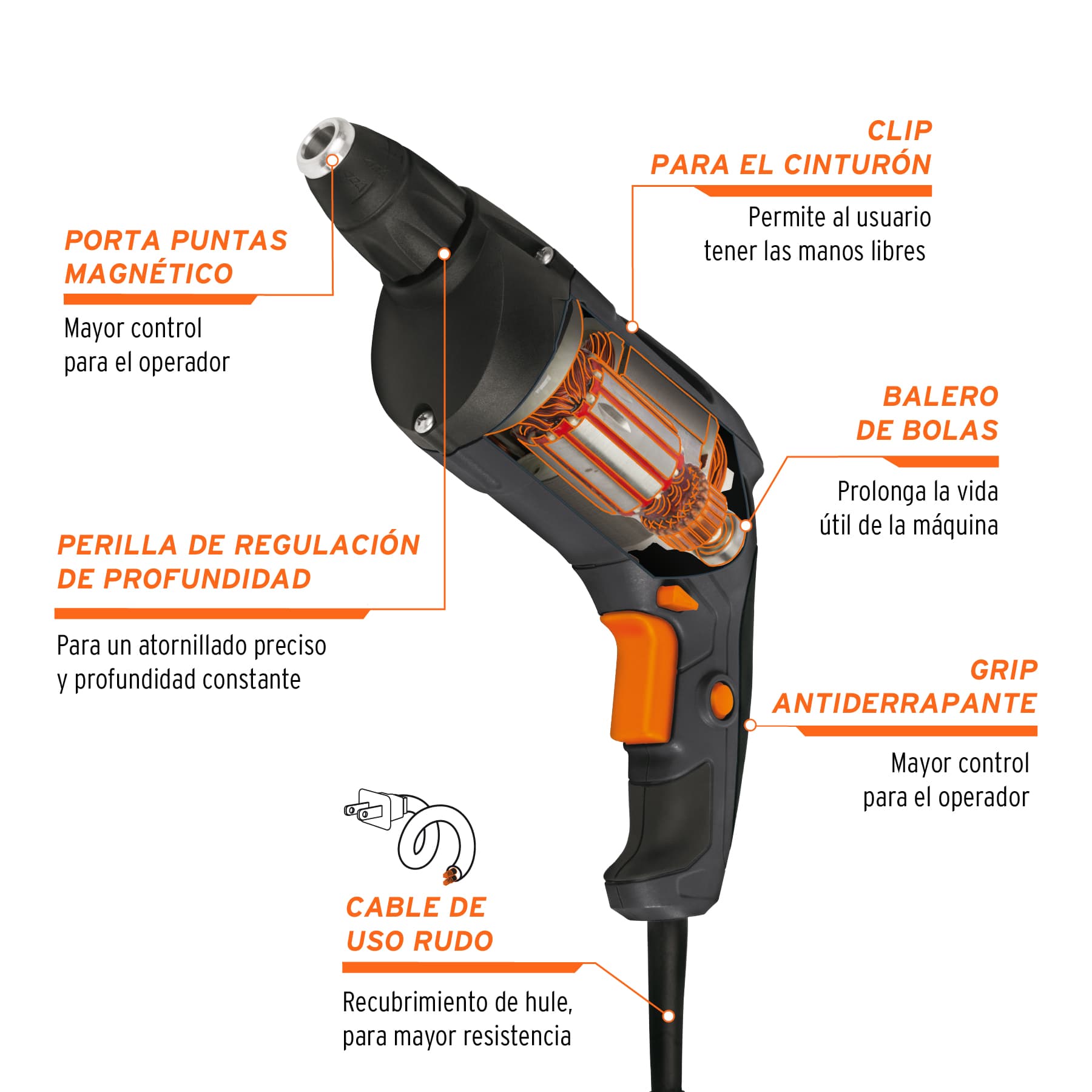 Atornillador 540 Watts Truper Industrial