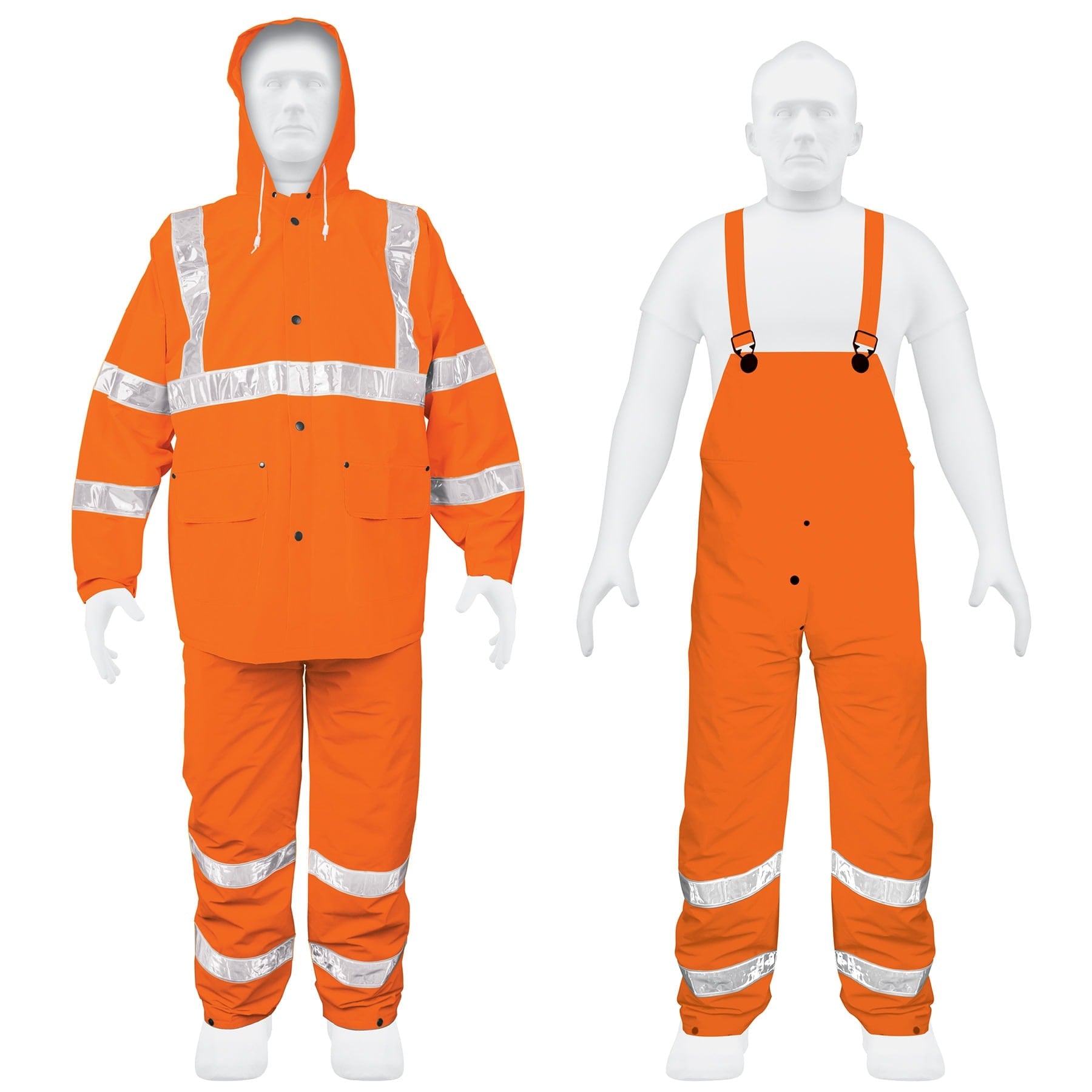 Conjunto Impermeable Doble Capa con Reflejantes Naranja Truper Talla Chica
