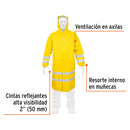 Gabardina Impermeable Doble Capa con Reflejante Truper Talla Mediana