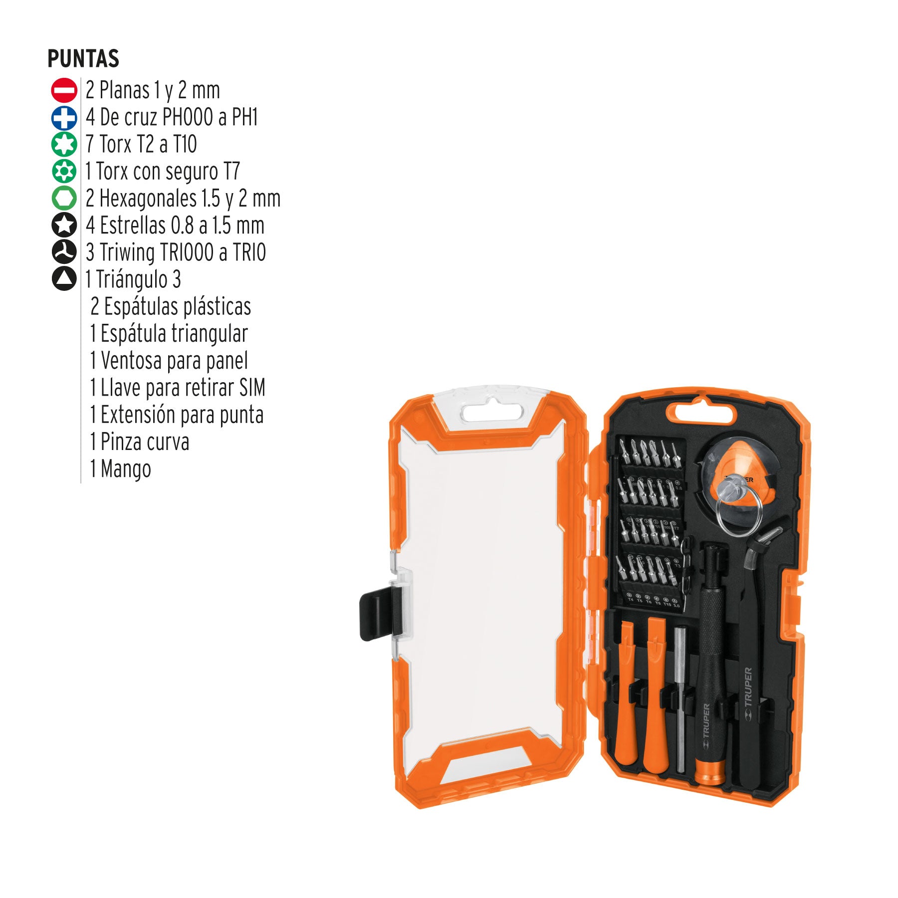 Juego de 32 Piezas para Reparacion de Electronica Truper