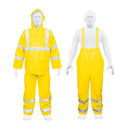Conjunto Impermeable Doble Capa con Reflejantes Amarillo Truper Talla Mediana