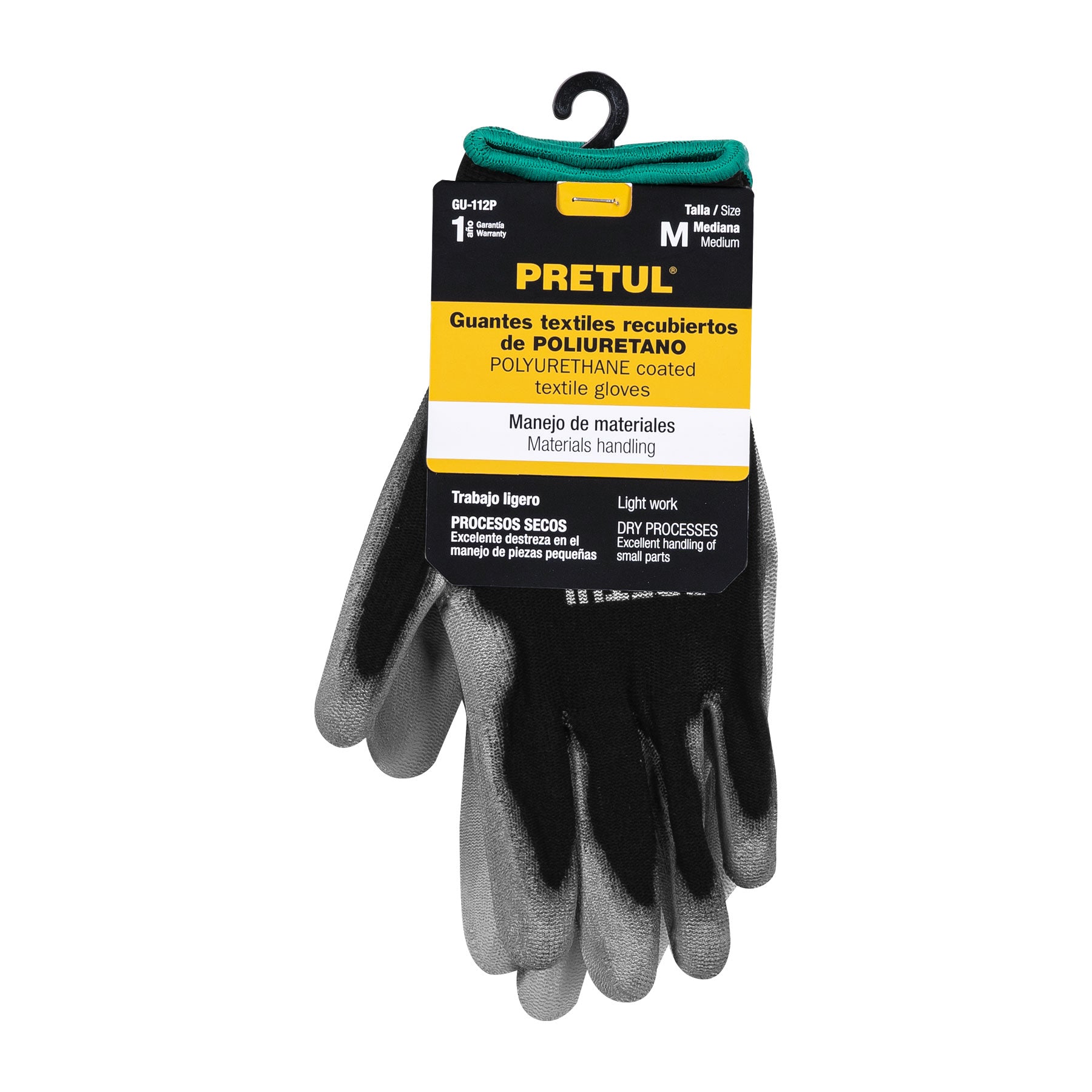 Guantes Textiles con Recubrimiento de Poliuretano Pretul Talla Mediana