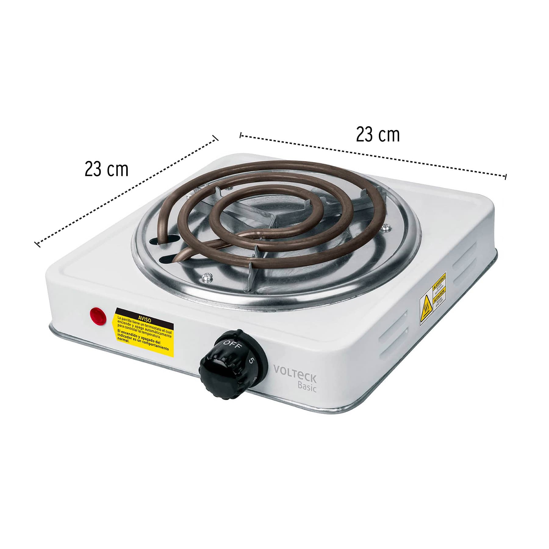 Parrilla Electrica 1 Quemador Cuadrada Volteck Basic