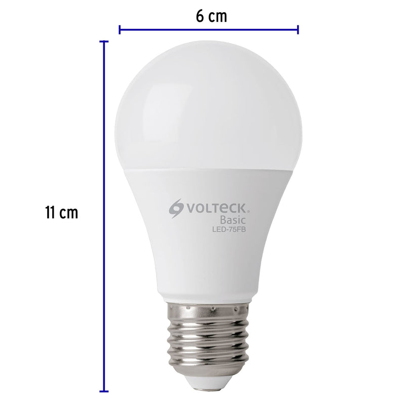 Foco LED Tipo Bulbo 10 Watts A19 E27 Volteck Basic Luz Blanca