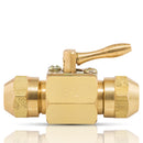 Valvula de Paso para Gas 3/8" Flare X 3/8" Flare con Tuercas Conicas IUSA