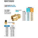 Niple Campana para Gas 3/8" Flare x 3/8" NPT Foset